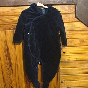 Navy Quilted Baby Onesie